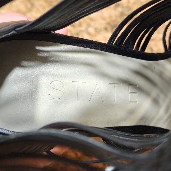 1. STATE 'Kenton' Caged Gladiator Block-Heel Sandal - Black - Size 5 - Picture 6 of 9